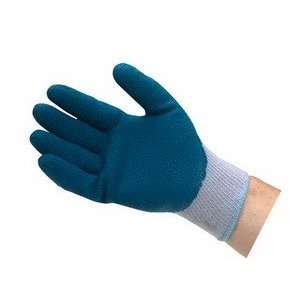  QRP Gloves Qualakote Blue Clincher Crinkle Latex Palm S 