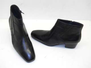 Plain Toe Demi Boot in Black.  Plain toe demi boot with calfskin 
