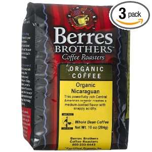 Berres Brothers Coffee Roasters Organic Nicaraguan Coffee, Whole Bean 