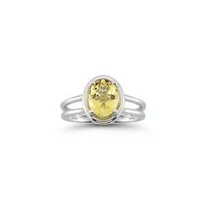  1.60 Cts Yellow Beryl Solitaire Ring in 14K White Gold 9.0 