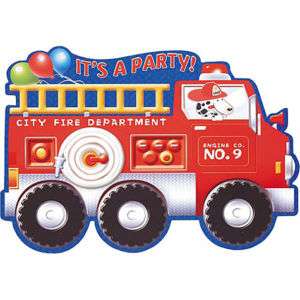 Fire Engine Fun Invitations Party Supplies Birthday  