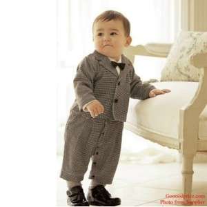 Set Baby Formal Wedding Party Banquet Fancy Dress Tuxedo (With size 