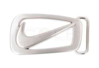 Nike Golf Signature Swoosh Cut Out Belt Buckle Brushed Silver  