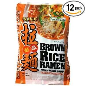 Soken Low Fat Ramen, Brown Rice with Miso Soup, 3 Ounce Packets (Pack 