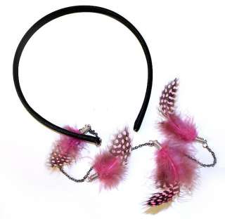REAL Guinea Rooster Feather Hair Band Hackels HeadBand  