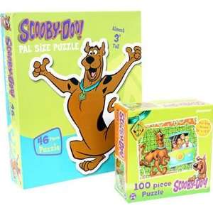  Scooby Doo Puzzle Set of 2 100 piece and Pal Size Toys 