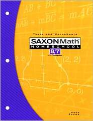 Saxon Math 8/7, 3rd Edition Tests & Worksheets, (1591413249), Saxon 