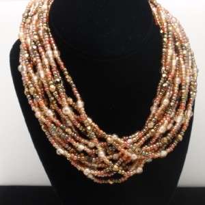 Jose Barrera Torsade Necklace Beads Vintage 8 Strands  