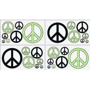  Lime Groovy Peace Sign Tie Dye Kids and Teens Wall Decal 