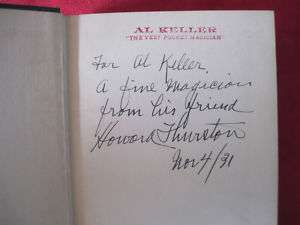 MY LIFE OF MAGIC SIGNED BY HOWARD THURSTON TO MAGICIAN  