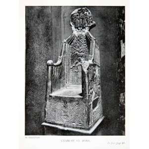 1907 Print Chair Throne Reliquary Saint Mark San Marco Basilica Venice 