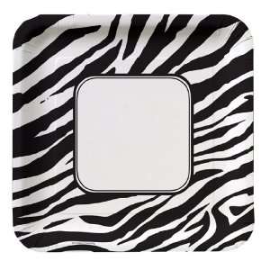  Animal Print Square Paper Luncheon Plates   Zebra Kitchen 