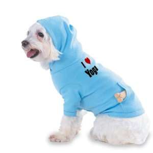 com I Love/Heart Yoga Hooded (Hoody) T Shirt with pocket for your Dog 