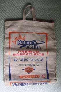 Natures Delite Premium Basmati Rice Burlap Bag Purse  