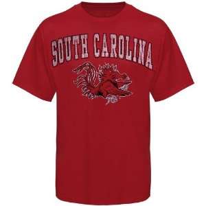 South Carolina Gamecocks Garnet Big Arch n Logo Distressed T shirt