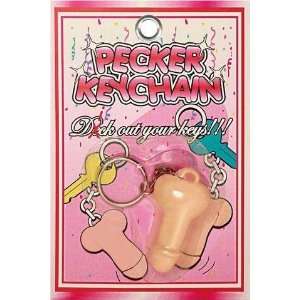 Bundle Pecker Keychain and 2 pack of Pink Silicone Lubricant 3.3 oz