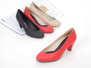BCU 318734 Women Shoes Fashion Cozy Pumps Middle Heels Reds US  