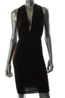 FAMOUS CATALOG Moda Brown Cocktail Dress Convertible Ruched S  