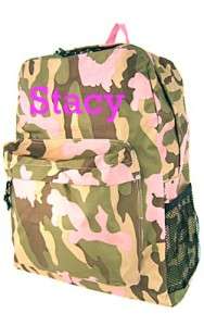 Personalized Diaper Bag Dance Gym Backpack Pink Camo  