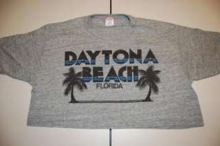 vtg rayon daytona beach sexy half shirt t shirt super soft comfy gray 