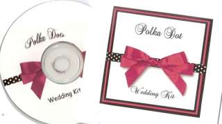 Delux Polka Dot Theme Wedding Invitation Kit on CD  