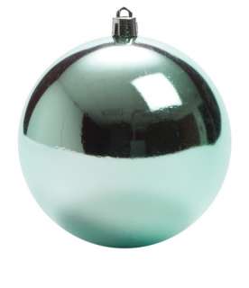 Set 24 4 Shiny Plastic Unbreakable Ball Christmas Ornament Aqua Teal 