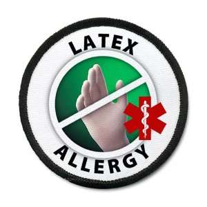  ALLERGIC TO LATEX Black Rim Medical Alert Symbol 4 inch 
