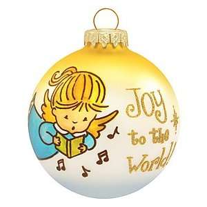  Joy To The World Singing Angel Glass Ornament