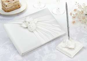 Lillian Rose Cream Rose Wedding Guest Book & Pen Set  