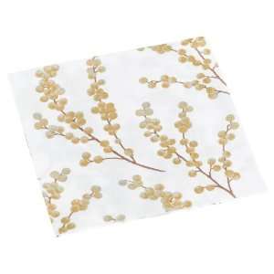  Caspari Berry Branches Paper Dinner Napkin Package, White 