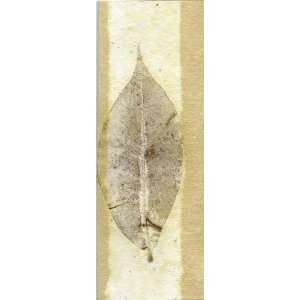  Elegant Handmade Greeting Card Real Leaf Imprint on Handmade Paper 