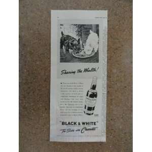  Black & White Scotch Whiskey, Vintage 40s Illustration 