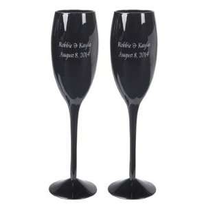   Black Wedding Flutes   Tableware & Party Glasses Health & Personal