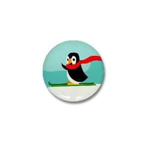  Skiing Penguin Holidays / occasions Mini Button by 