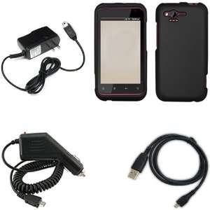iFase Brand HTC Rhyme ADR6330 Combo Rubber Black Protective Case 