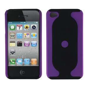   4G 2 TONE Rubber Paint purple/black Rubberized Hard Protector Case