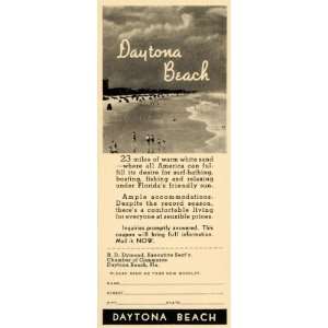  1940 Ad Daytona Beach Florida Chamber Commerce R Dymond 