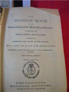 1869 Mission Book Prayer gift from W. O’Shea Redemptorist Fathers