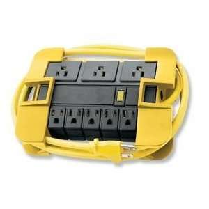   Outlet Power Center with Cord Management (Black/Yellow) Electronics