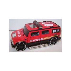   Hummer H2 Suv Pullback Metro Fire Logo in Color Red Toys & Games