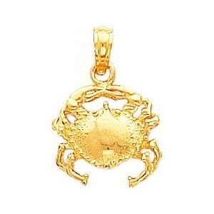  14K Gold Crab Pendant Jewelry