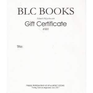  BLC BOOKS $25 Gift Certificate 