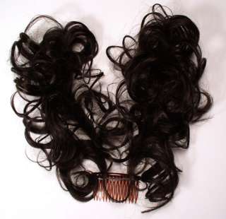 NewLong andCurly Coquette Comb Hairpiece   DARK BROWN # 4
