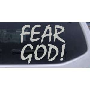 Fear God Christian Car Window Wall Laptop Decal Sticker    Silver 12in 