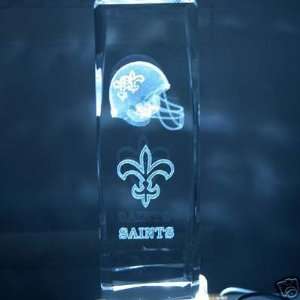 Laser Engraved 3D Art (NFL) Football New Orleans Saints Block Crystal 