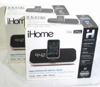IHOME IA5 APP ENHANCED ALARM CLOCK SPEAKER SYS FOR IPOD / IPHONE 
