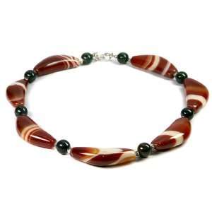  Banded Agate and Bloodstone Crystal Necklace Everything 