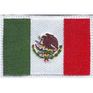  Mexico White Border Flag Embroidered Sew on Patch 