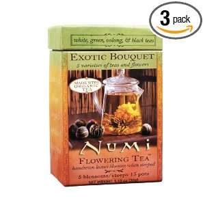 Numi Tea Exotic Bouquet   Assorted Flowering Teas, 5 count (Pack of 3)