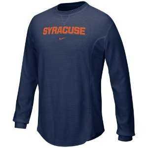  Nike Syracuse Orange Navy Blue Waffle Long Sleeve Crew Top 